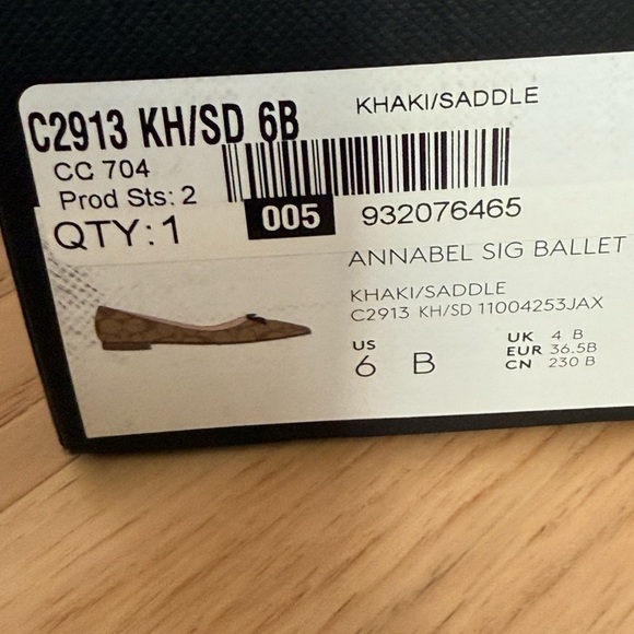 COACH ANNABEL SIG BALLET  KHAKI/SADDLE JACQUARD WOMEN’S SIZE 6 B US NEW - Picture 5 of 11